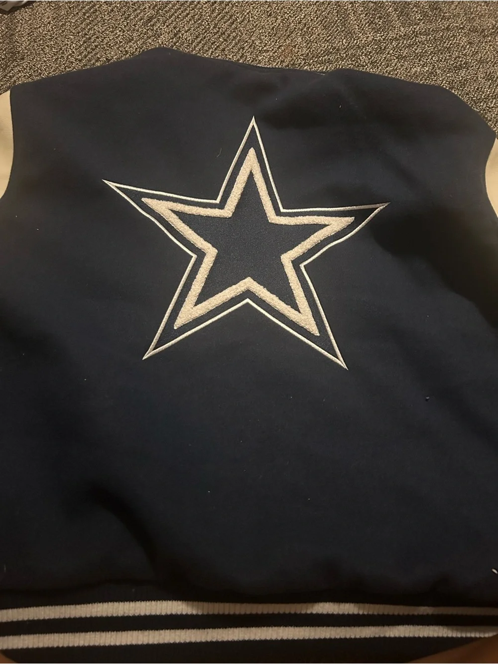 Dallas Cowboys Men’s Navy and White Varsity Jacket